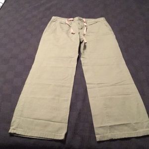 Women's Olive Green Wide-Leg Pants